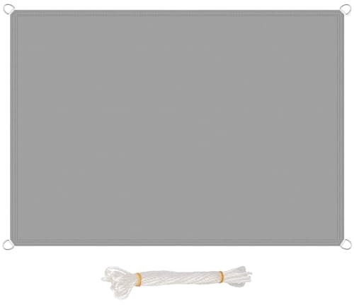 Vela Ombreggiante Rettangolare 4 x 6 m,Impermeabile, Poliestere Antistrappo, Anti UV 98%, Tessuto Schermo Privacy Tenda a Vela,Per Giardino Esterno Terrazza, Grigio Chiaro