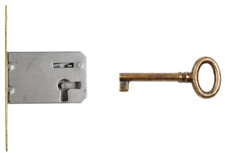 Holzando Möbelschloss Einsteckschloss mit Schlüssel 02.4014-3010 Rechts - Dornmaß 40mm - Halmlänge 42mm