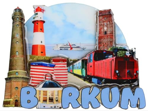 Souvenir Magnet Borkum 8,5 x 7 x 1 cm Kühlschrankmagnet Stadt Deko GCG 719546