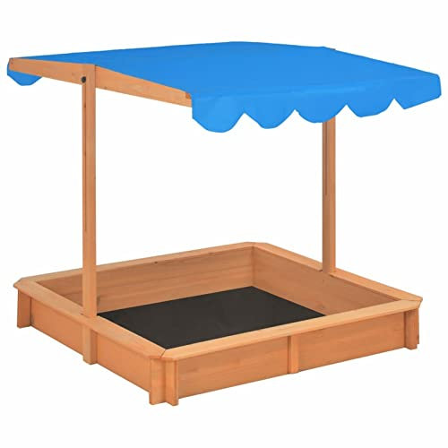 Tidyard Bac à Sable avec Toit réglable Bois de Sapin 115x115x115 cm Style A