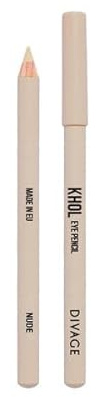 DIVAGE Kohl Eye Pencil | Classic Kohl Liner for Smokey & Defined Eyes | Smooth Glide, Deep Black Color | Long-Lasting, Waterproof & Smudge-Resistant Nude