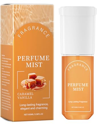 Spray pour le corps au caramel - durable - 100 ml - Unisexe - doux - Seringue de déodorant rafraîchissante - Arôme de peau avec scénario de date de nuit