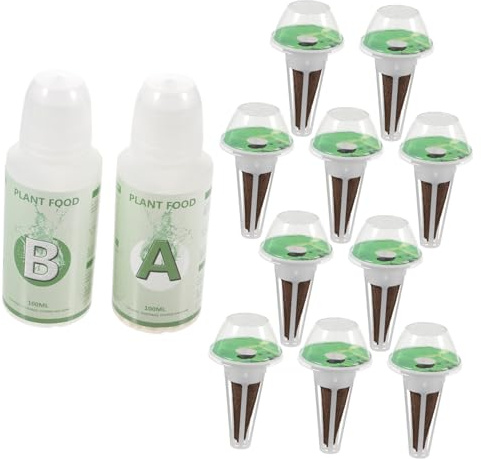 UPKOCH Kit De Culture Hydroponique pour Plantes D'intérieur – 10 Paniers Hydroponiques Éponge Absorbante, Couvercles Transparents Anti-humidité Et Accessoires Complets pour Plantation sans Sol