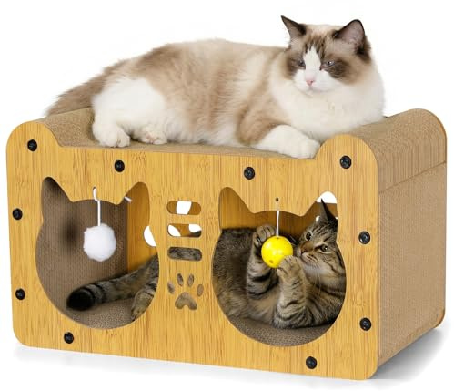 Gimars Griffoir pour Chat 51,5 cm, Grattoir Chat Carton XL, Griffoir Chat en Carton Couchage et Mobilier pour Chats, Griffoir pour Chat Maison pour Griffer, Se Cacher et Se Reposer, Charge 20 kg