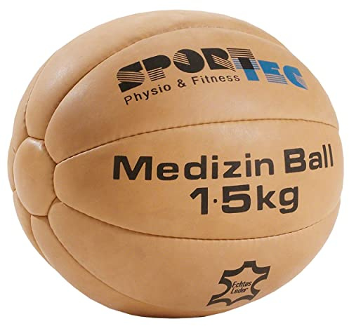 Sport-Tec Medizinball Fitnessball Gewichtsball Rehaball aus Echtem Leder