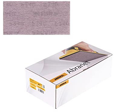 Mirka Abranet Abrasive Sheets 93x180 mm Grit P240 50 pcs Hook & Loop | Dust-Free Abranet Net Sandpaper Strips For Wood Metal Aluminium Stainless Steel Varnish Plastic