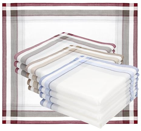 Betz 12 Stück Herren Stoff Taschentücher Set Lord 4 100% Baumwolle Größe 40x40 cm