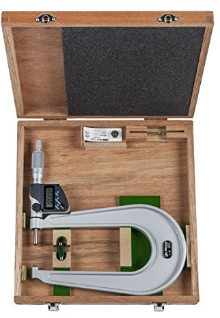 Digitale Bügelmessschraube mit tiefem Bügel IP65 1-2″, Amboss/Spindel sphärisch