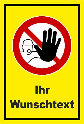 Melis-Folienwerkstatt Aufkleber - Zutritt Betreten verboten - Ihr Wunschtext - entspr. DIN ISO 7010 / ASR A1.3 – 30x20cm – S00356-009-C +++ in 20 Varianten erhältlich