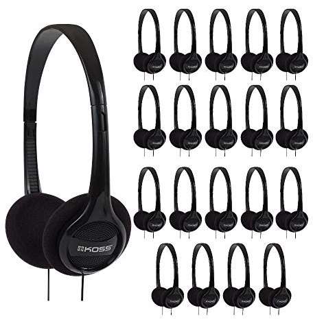 Koss KPH7 - Set di cuffie leggere e portatili, confezione da 20 pezzi, colore: Nero