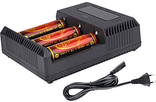 TrustFire TR-018 AAA AA Chargeur de batterie intelligent – 3 emplacements pour batteries au lithium IMR 3,7 V et batterie 1,2 V NI-MH AA AAA, sortie AC 100-240 V/5,5 mm DC 12 V (batterie non incluse)