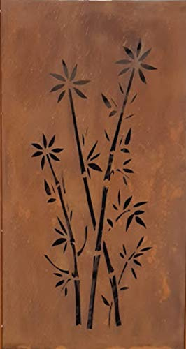 Generisch Design Gartenzaun Sichtschutz Rostelement SWCB001_Bambus (Cortenstahl) OHNE Pfosten