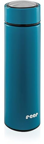 reer ColourDesign Edelstahl-Isolierflasche | 450 ml | Thermoflasche | Ideal für Kinder | klein & handlich | petrolblau