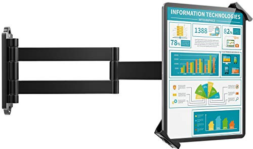 AboveTEK Tablet Wandhalterung iPad Ständer für 7-11Zoll Tablets/iPad/Galaxy Tab/Slate/Fire Tablet Halterung mit Anti-Diebstahl-Sicherheitsschloss und -Schlüssel schwarz