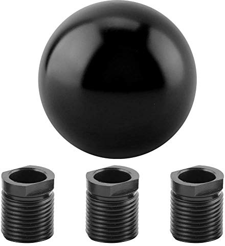 Schaltknauf Metall Schwarz, Universal | Schaltgriff, hochempfindlich, langlebig, 3 Adapter (8/10/12 mm), Originalersatzteil, einfache Montage