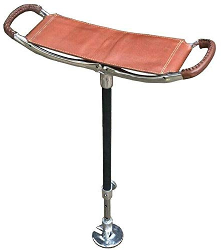 Shooting Stick | Quality Hunting Stick Adjustable | Very Durable Leather Seat Folding Chairs | Lightweight Walking Stick | Outdoor Hunting Equipment | With Rubber Ferrule (N)