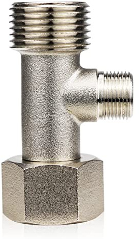 FERCAISH 7/8 T-Adapter, Messing-Adapter, 3-Wege-T-Verbindungsventil für Sanitär-Splitter, WC, Hand-Bidet-Sprüher, Wasserhahn, Drei-Wege-Anschluss, Umstellventil