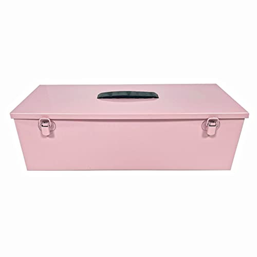 Cathedral Products | Multi Use Hobby & Tool Box - Classic Retro Tool Chest with Double Toggle Closure - Pastel Pink