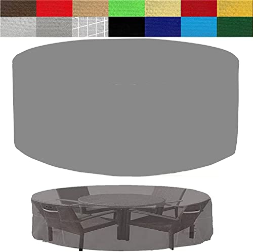 HUAXIQUE Abdeckung Gartenmöbel Rund Abdeckung Winterfest Wasserdicht 180x90cm 420D Gartenmöbel Abdeckplane Abdeckplane Schutzhülle Gartenmöbel für Gartentische Stühle und Möbelsets Grau