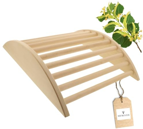 HOFMEISTER® Beinstütze aus Holz, ergonomisch geformte Venenstütze für entspanntes Liegen oder Sitzen in der Sauna, unterstützt eine körpergerechte Ablage der Knie ohne Durchhängen, Linde, 45 cm