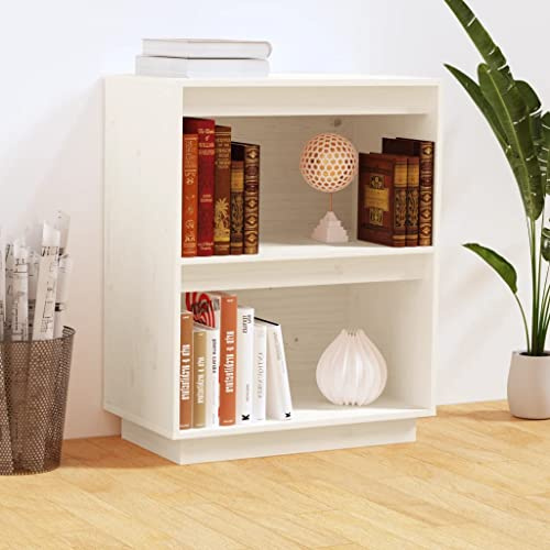WIFESE Beistellschrank Weiß 60x34x75 cm Massivholz Kiefer Kommode KüChenschrank Badezimmerschrank Komodenschrank Kommode Flur Sideboard Schlafzimmer Schrank Klein