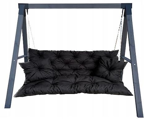 Waterproof Outdoor Palettenkissen | Hollywoodschaukel Auflage | Bankauflage | Sitzkissen and Rückenkissen | Pallettenpolstern | Lounge Kissen Outdoor 100 x 110 cm(100 x 50 x 60 cm) Inkl. 2 Schwarz