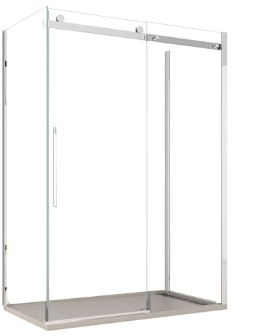 OLIMPO DOCCE - Box Doccia tre lati porta scorrevole trasparente H195cm 8mm anticalcare Euclide - 70x120x70