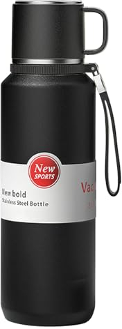 XUDREZ Borraccia termica da 1,5 l, mantiene 24 ore di bevande calde e fredde, in acciaio inox 316, con filtro a strati, ermetica, isolamento sottovuoto, con coperchio, serve come tazza per tè, latte