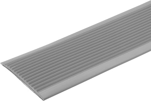 QUARKZMAN 3.2ft Treppenkantenprofil, 6mm PVC Selbstklebender Treppenkanten-Schutz Treppenabschluss Treppenstufenkantenverkleidung für den Innen- und Außenbereich, Grau.