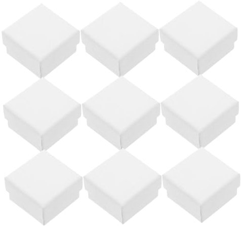 HAWILLOSCH 10 Stück Schmuckkästchen Für Ohrringe Und Halsketten Kleine Weiße Schmuckschatullen 5x5x3cm Tragbare Schmuckboxen Zur Aufbewahrung Und Geschenkverpackung