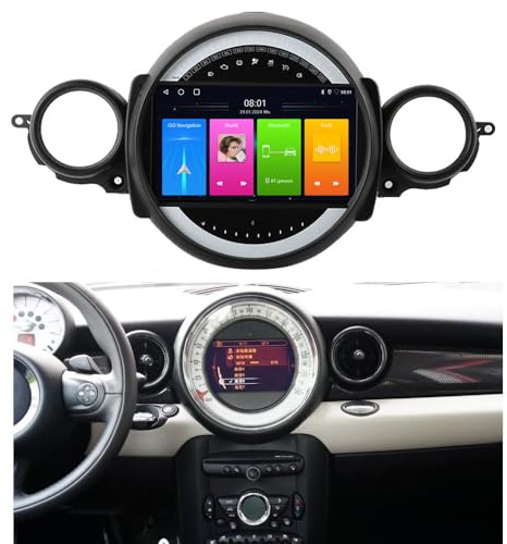 Car Radio Car Player GPS Navi Navigation Carplay/Android 9 inch HD Touch Screen Replacement for BMW Mini Cooper Clubmann Coupe R55 R56 R57 R58 R59 R60 R61 2007-2014