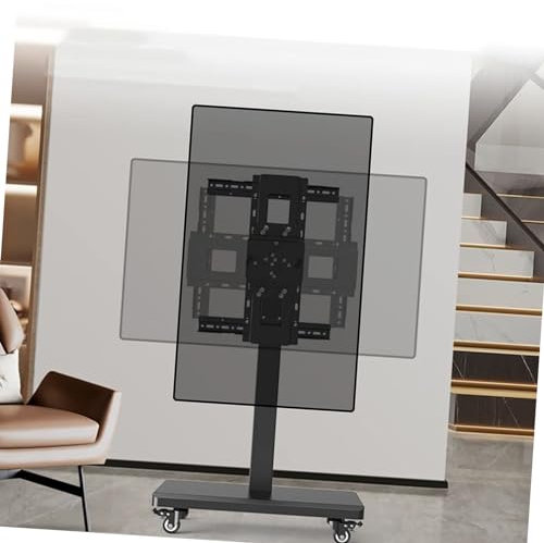 Mobil TV-stativvagn för 32 55 tums TV-golvstativ med horisontell och vertikal skärmrotation bärbar stående TV-montering VESA Max 400 x 400 mm