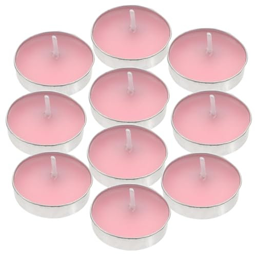 Cabilock 10stücke Teiliges Kleine Duftfreie Schwimmende Kerzen Aus Paraffinwachs Rosa Deko Für Hochzeitsfeiern Partys Und Weihnachtsdekoration Stunden Lichtdauer