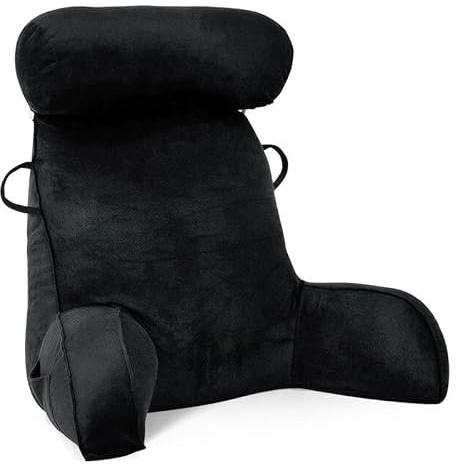 Mingfuxin Lesekissen für Bett, Bettauflage Kissen mit Abnehmbarer Nackenrolle & höherem Stützarm zum Sitzen in Bett, Couch Boden-Rückenlehne Lesekissen Erwachsenen Rückenkissen zum Lesen, Fernsehen