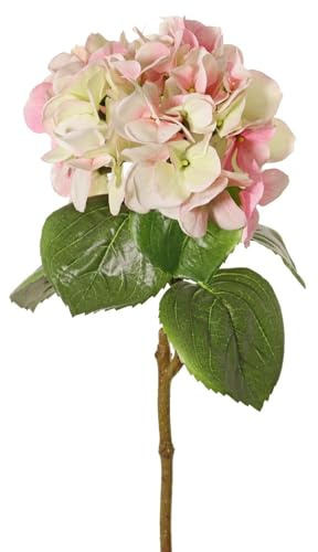artplants.de Ortensia artificiale CHIDORI, rosa crema, 60 cm, Ø 20 cm