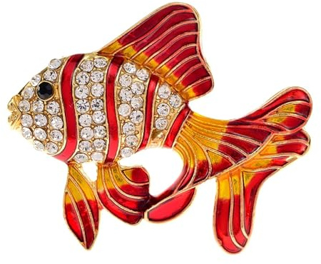 XWZSHMH Schöne bunte tropische Fisch-Broschen für Herren, 3 Farben erhältlich, Tier-Anstecknadel, Strass, glänzendes Zubehör