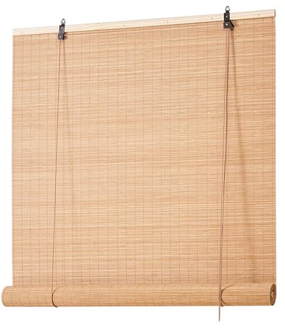 Sh000ad Natürliche Bambusjalousien,Retro Bambus Rollo,Verdunkelungsrollos,Fenster Rollo aus Bambus für Innen,Sichtschutz,Seitenzugrollo,für Fenster Tür,Anpassbar,Breite x Höhe (70cm x 90cm)