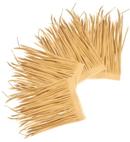 NOLITOY 4pcs Artificial Thatch Roofs Grass for Diy Roofing Garden Decor Rustic Style Flame Retardant