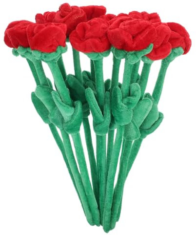 STOBAZA 12piezas Rosa De Peluche Flexible De Juguete De Flores De Peluche Decoración De Fiesta De Rosas Falsas para Regalos De Cumpleaños