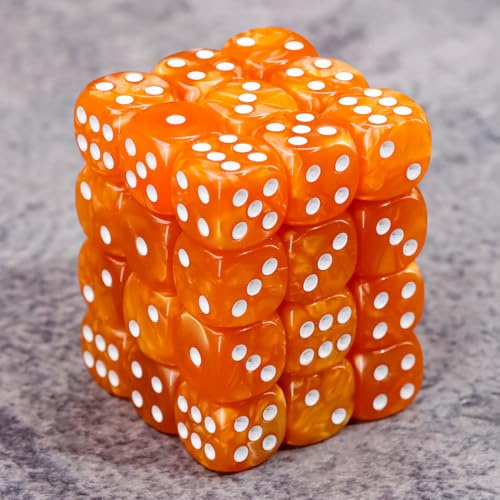 Epic Forge-Lot de 36 dés 6 Faces - 12mm- Orange Nacré