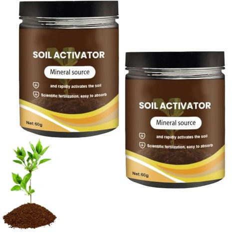 Soil Activated,Bone Meal Fertilizer,Dirt Health Booster,Liquid Fertilizer for Plants,Organic Soil Activator & Plant Fertilizer for Raised Garden Beds,Potting Mix,and Seedling Compost (60g*2)