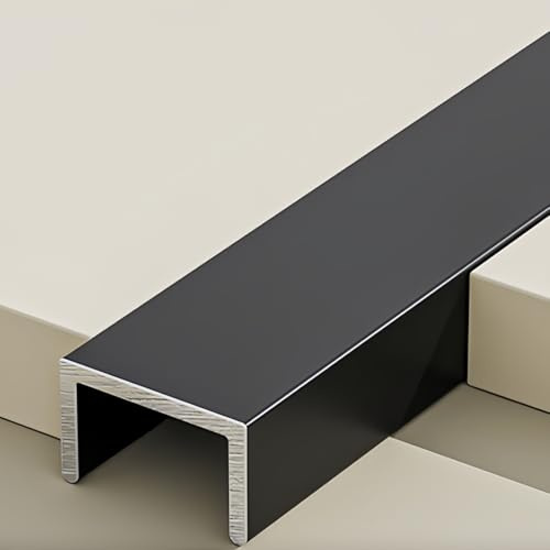 Coayuou Aluminium U Profil Fliesenkanten Abschlussprofil 100cm*3 Stück Türschwellen Leiste Schutz Vor Abnutzung Perfekt Für Badezimmer & Küchenfliesen(Schwarz,25mm)