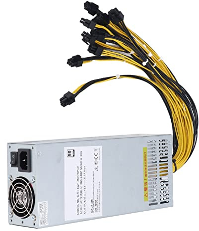 Jectse 2600W Alimentation Informatique Alimentation Durable DC 12V en Boîtier en Acier Haute Condensateur PC PC pour Les Ordinateurs de Bureau
