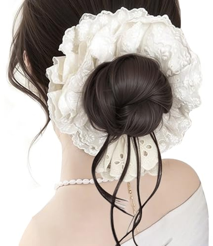 Chdnhe hårdelar för kvinnor | kvinnor snörning updo hårdelar - elastiska damer flickor hästsvanshållare styling hårstycken för vardaglig evenemang fest bankett brud dejting