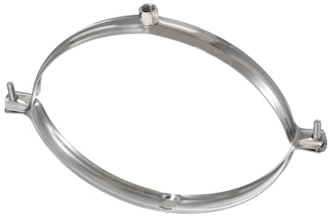 sourcing map 201 Stainless Steel 7.9/200mm Split Ring Pipe Hanger Pipe Strap Clamp Split Ring Hanger for Tubing Shower Curtain Tiki Torch, Polished Silver Tone(No Rubber)