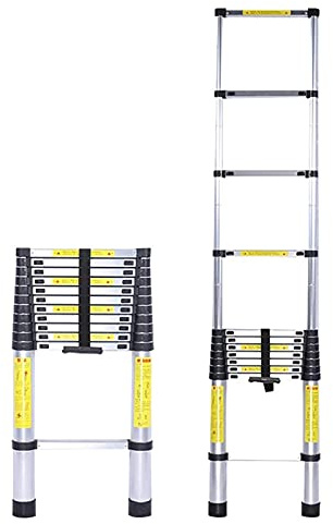 Scala telescopica professionale regolabile in alluminio per camper, design compatto portatile, regolabile in altezza, ideale per tetto, soffitta, e facile da riporre