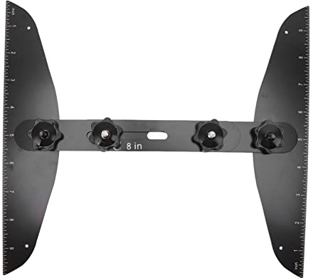 TYCIONG Jauge de Marches D'escalier, Outil de Mesure D'escalier en Acier Inoxydable 8 Pouces, 12 Pouces, 16 Pouces, Angle Réglable, Longueur et Hauteur avec 2 Plaques D'échelle, 6 (Ensemble noir)