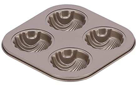 Moule à muffins en acier au carbone résistant antiadhésif, mini moule carré à 4 cavités pour micro-ondes (4 poêles profondes)