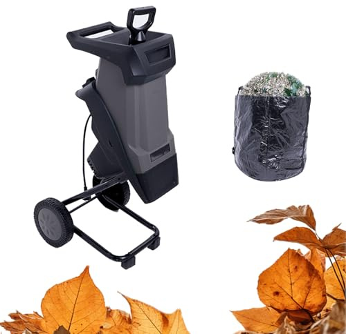 Biotrituratore Elettrico Per Rami, Biotrituratore Da Giardino Da 2400 W Con Sacco Di Raccolta, Per Scarti Di Giardino, Rami E Foglie, 4500 Giri/min Per Diametri Da 0 A 40 Mm,Grey