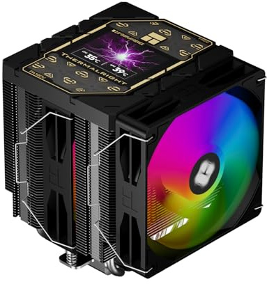 Thermalright TR Peerless Assassin 120 Vision ARGB Black CPU Luftkühler, Twin Tower Kühler, 1850U/min, 320x240 Auflösung IPS Bildschirm mit 2,8 Zoll, Kompatibel mit LGA1851/1700, AM4/AM5, 162mm Höhe